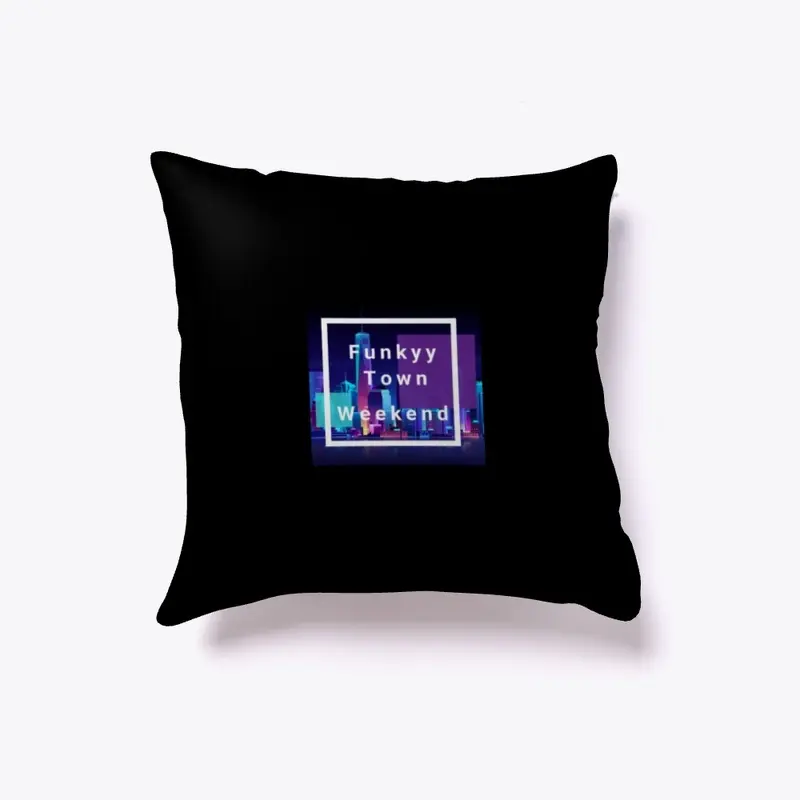 FunkyyTown Weekend Black Pillow